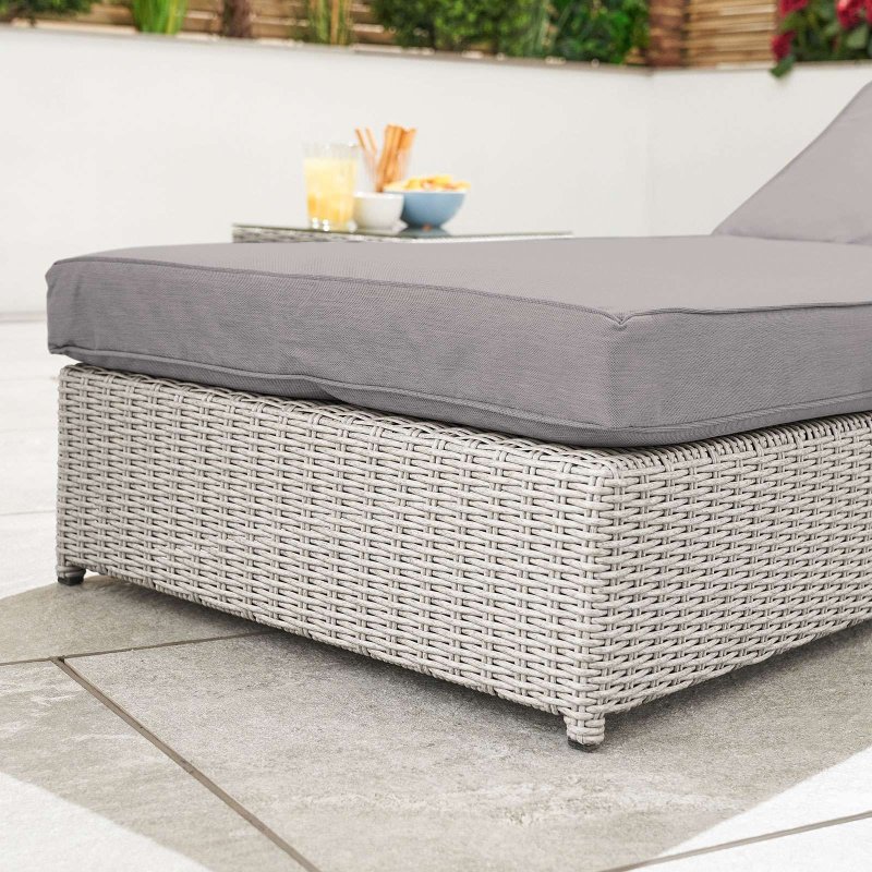 Whitewash rattan on sale sun loungers