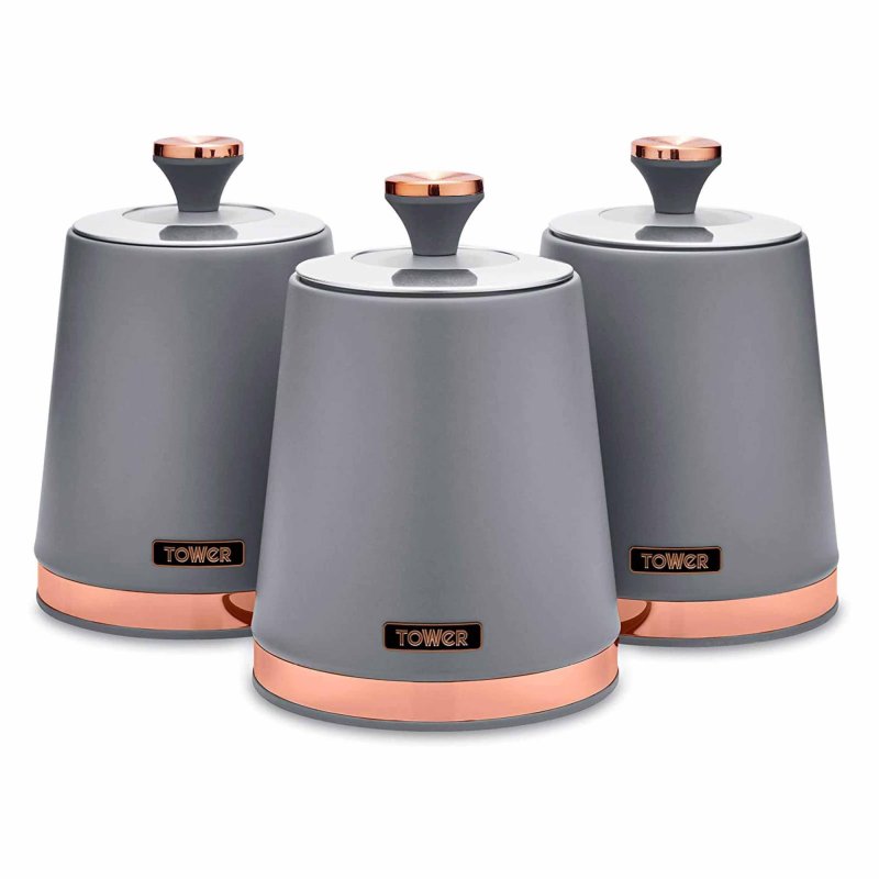 Tower Cavaletto Set of 3 cannisters Grey