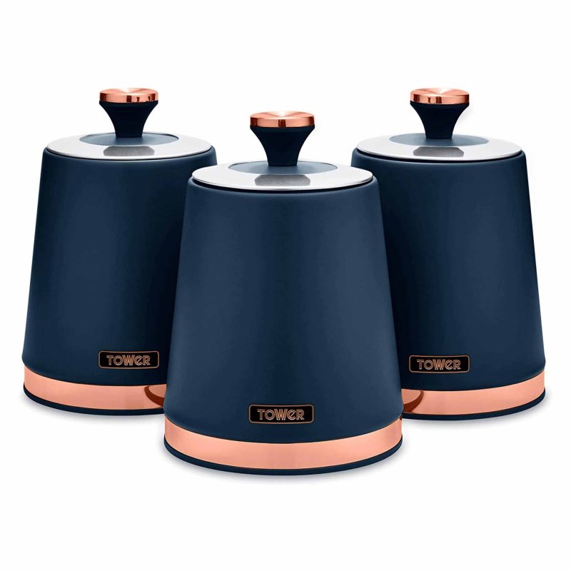 Tower Cavaletto Set of 3 cannisters Blue