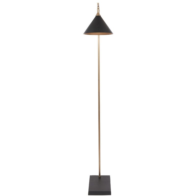 Zeta Black & Antique Brass Floor Lamp