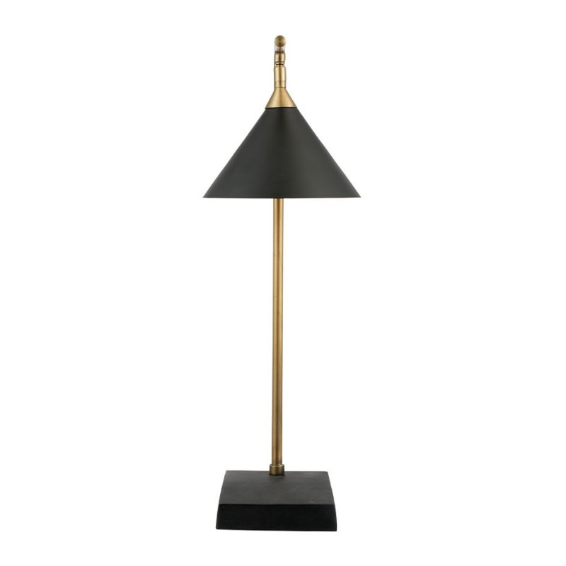 Zeta Black & Antique Brass Table Lamp