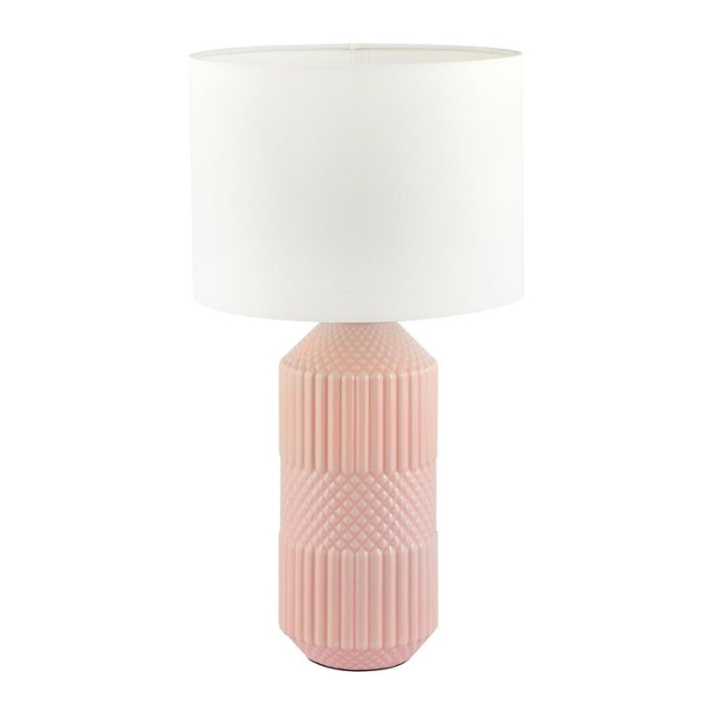 Meribel Pink Geo Textured Tall Ceramic Table Lamp