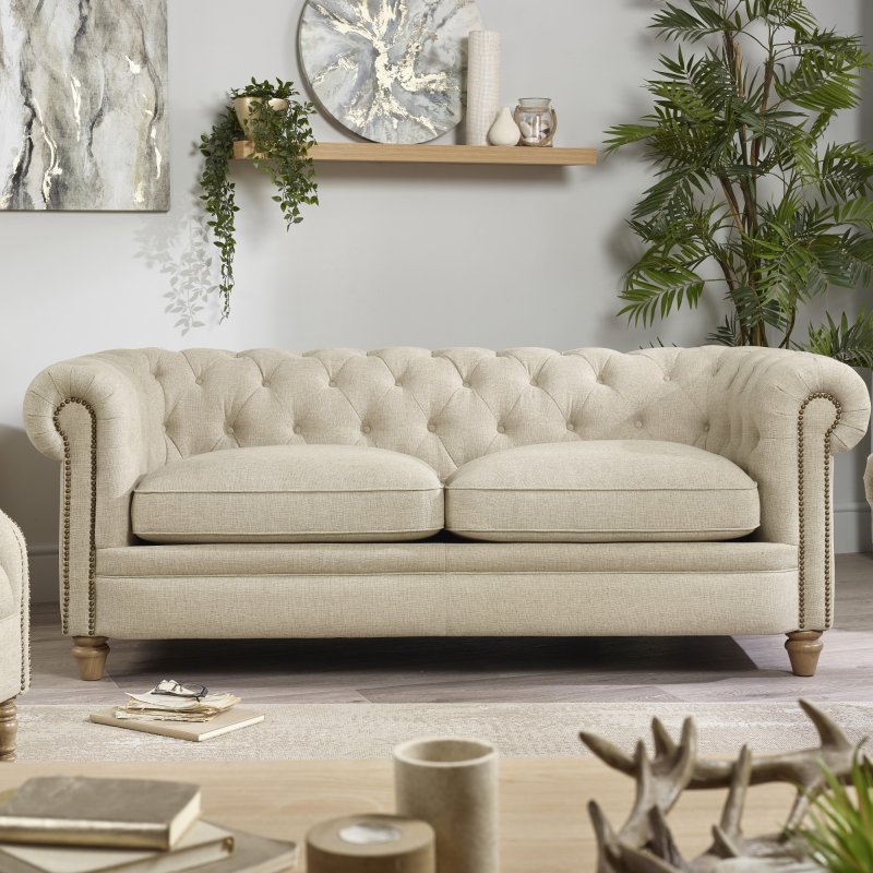 Alexander & James Abraham Junior Large Sofa In Artisan Plain lifestyle image front angle of the sofa