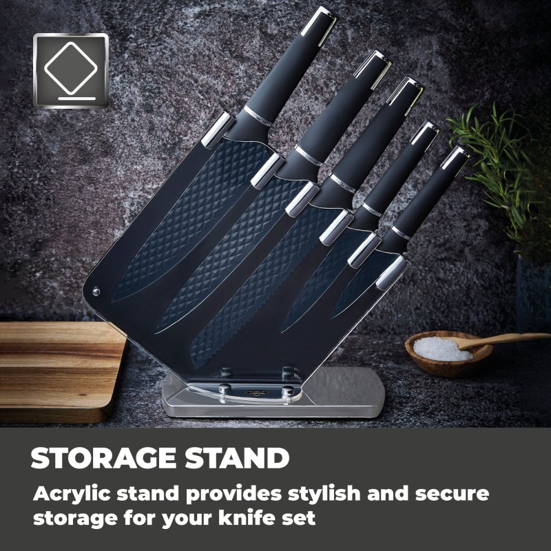 Tower Precision 5 Piece Knife Block Aldiss of Norfolk