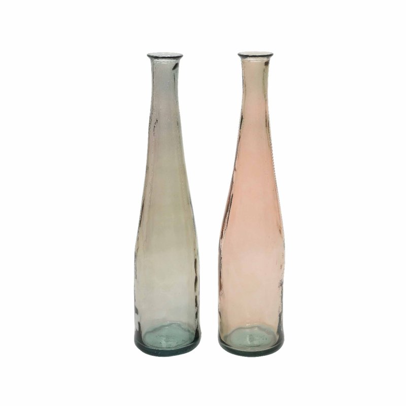 Assorted Recycled Grey Pink Glass Vase
