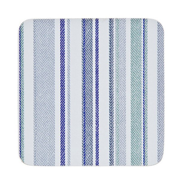 Denby Blue Stripe Coasters Set 6