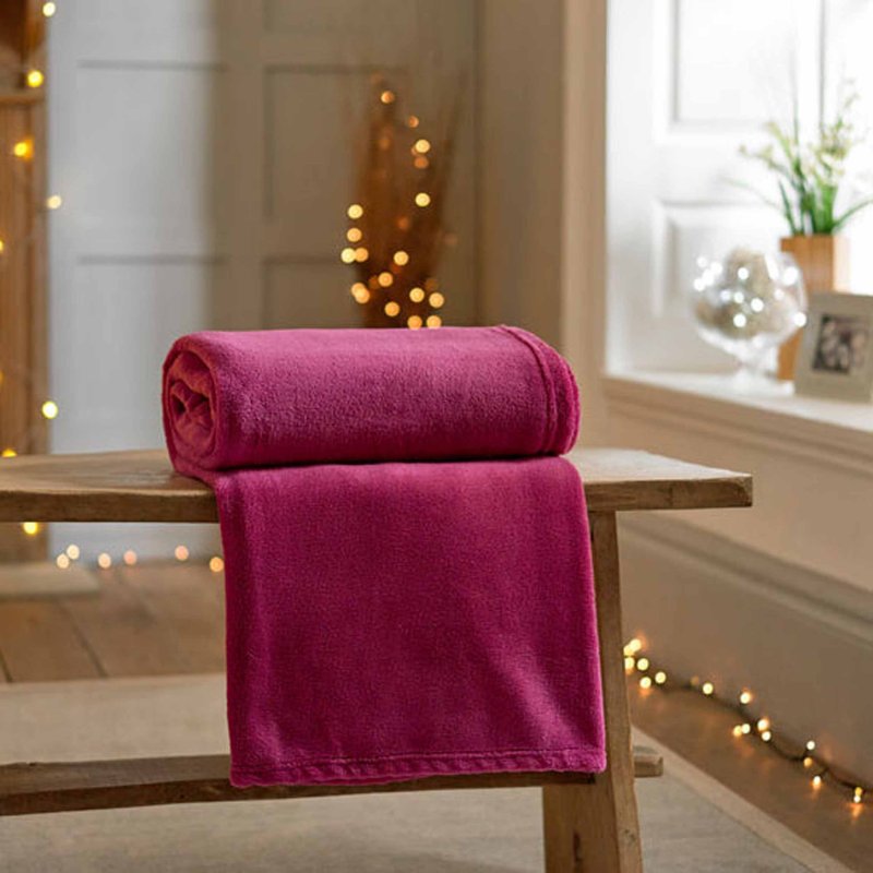 Deyongs Snuggle Touch Throw Magenta Aldiss of Norfolk