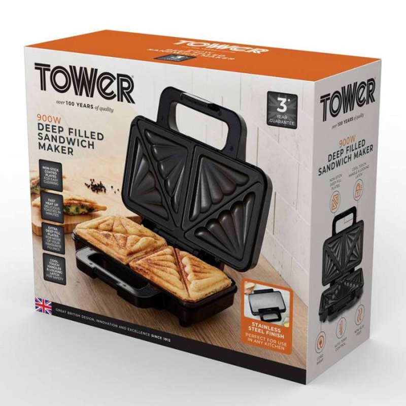 Tower 900w Deep Filled Sandwich Maker Aldiss of Norfolk