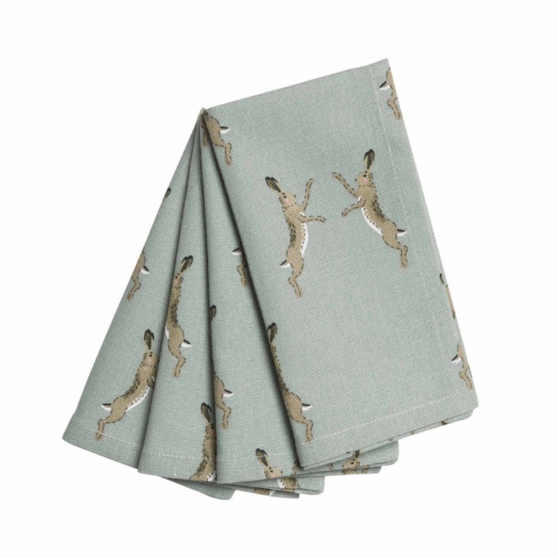 Sophie Allport Boxing Hares pack of 4 Napkins