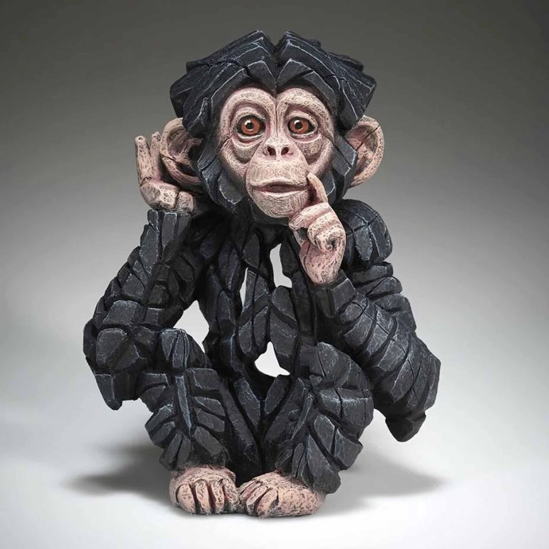 Edge Edge Sculptures - Baby Chimpanzee 'Hear No Evil'
