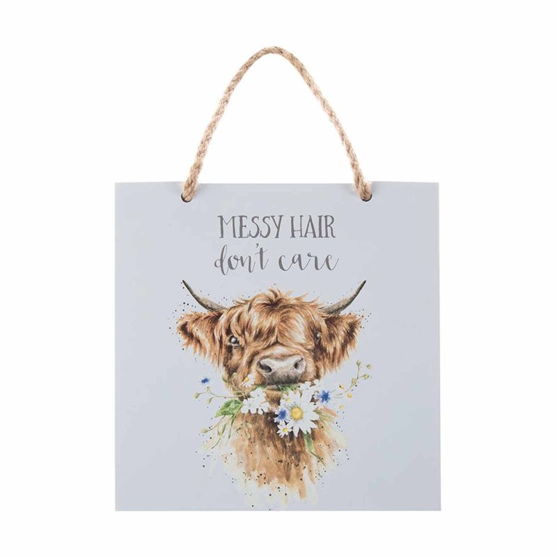 Wrendale Messy Hair Don't Care Wooden Plaque