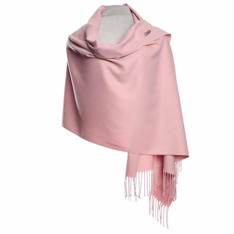 Zelly Baby Pink Pashmina & Pin