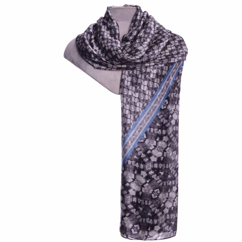 Zelly Abstract Stripe Grey Scarf