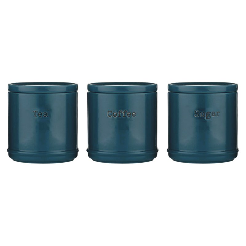 Price and Kensington Teal Tea Coffee Sugar Canisters