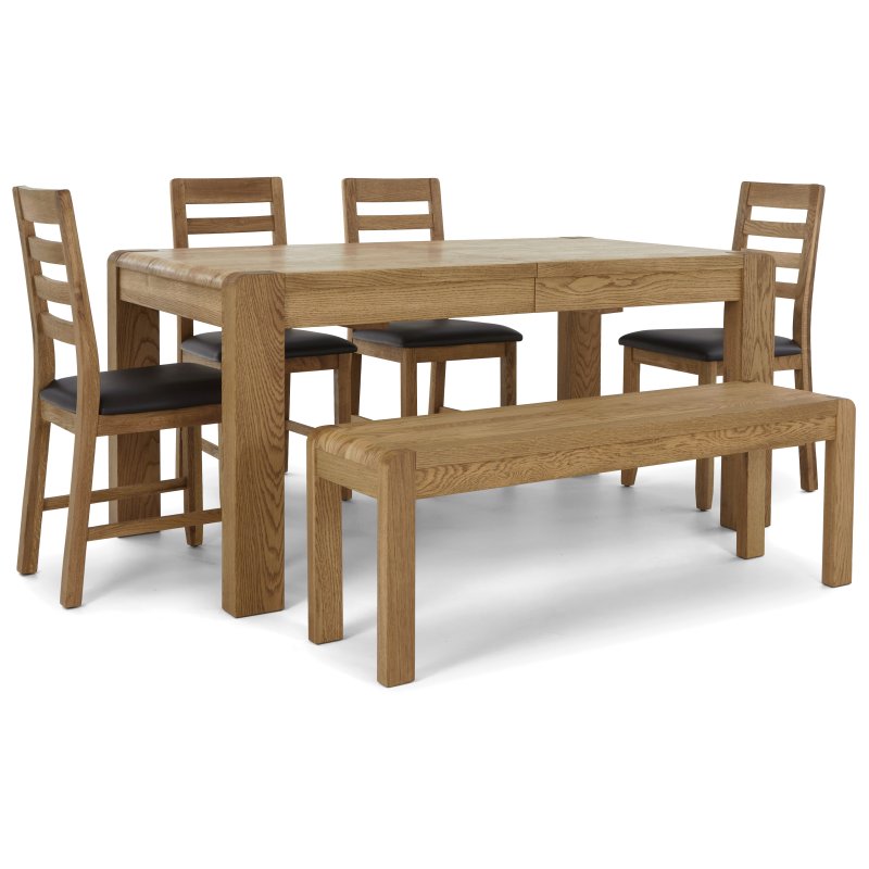 Fenwick Extending Dining Table and 4 Chairs & Bench