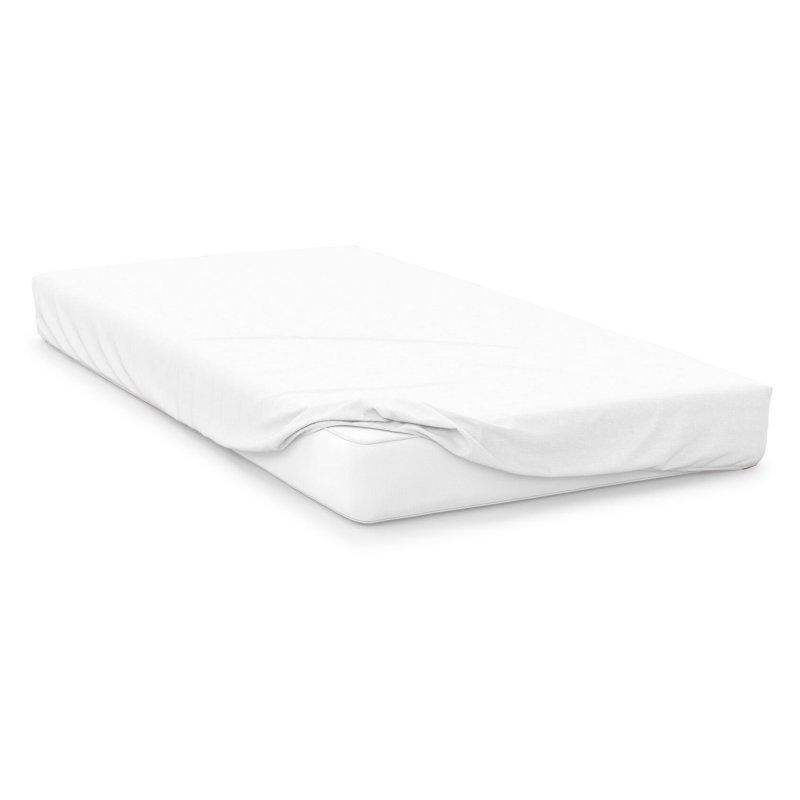 Belledorm White Brushed Cotton Sheet on white background