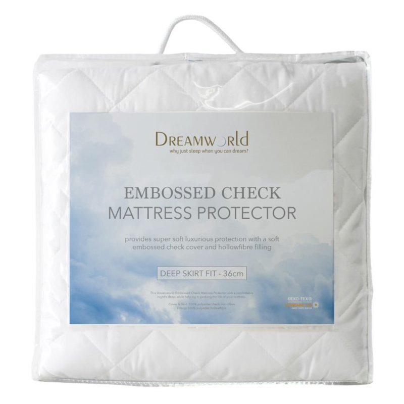 Dreamworld Embossed Check Mattress Protector