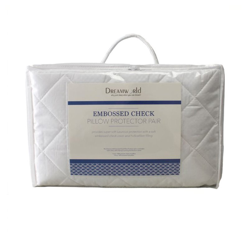 Dreamworld Embossed Check Pair of Pillow Protector