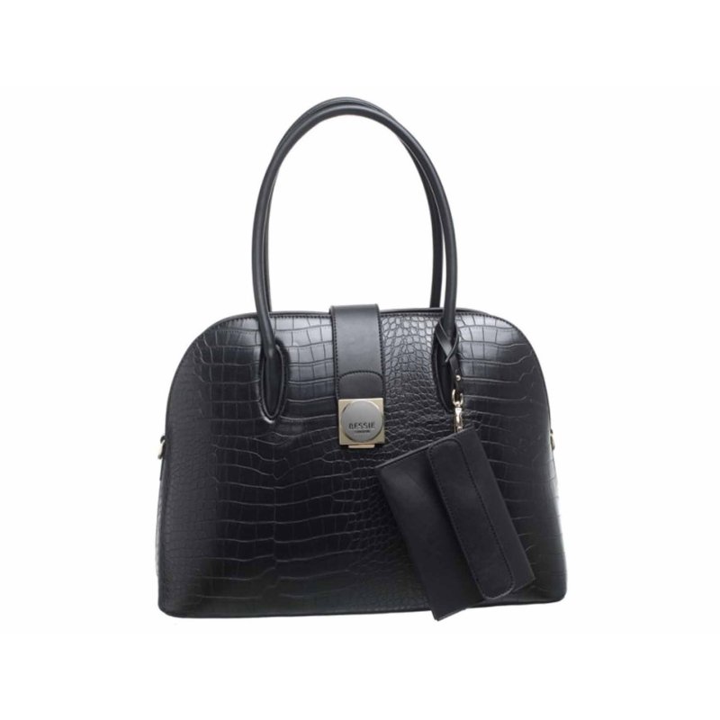 Croc print black clearance bag
