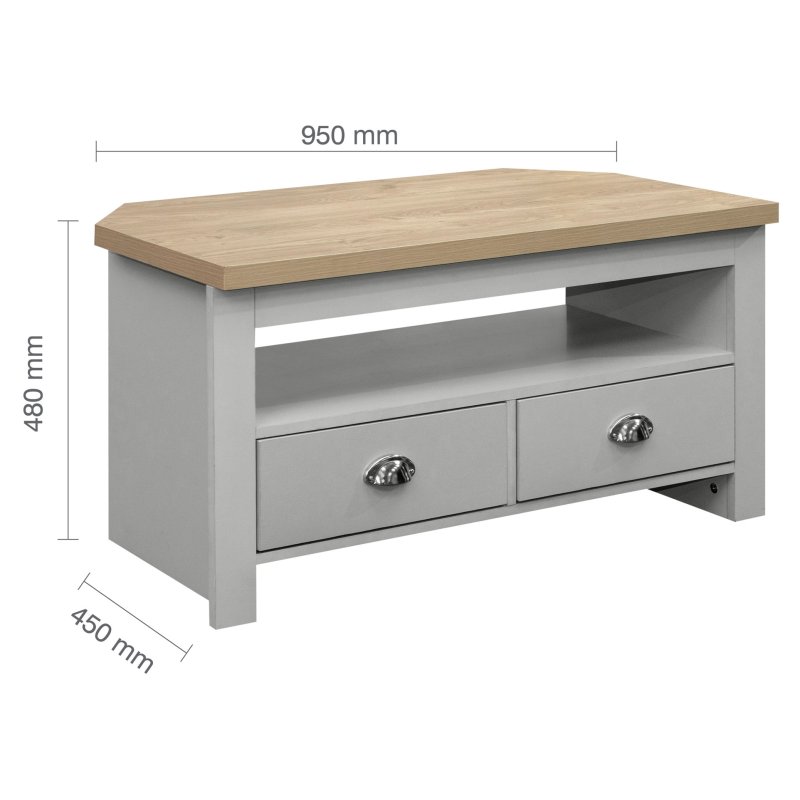 Harrow Corner TV Unit Grey