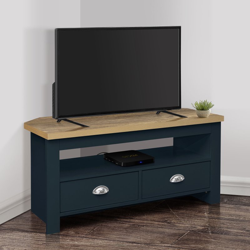 Aldiss Own Harrow Corner TV Unit Navy