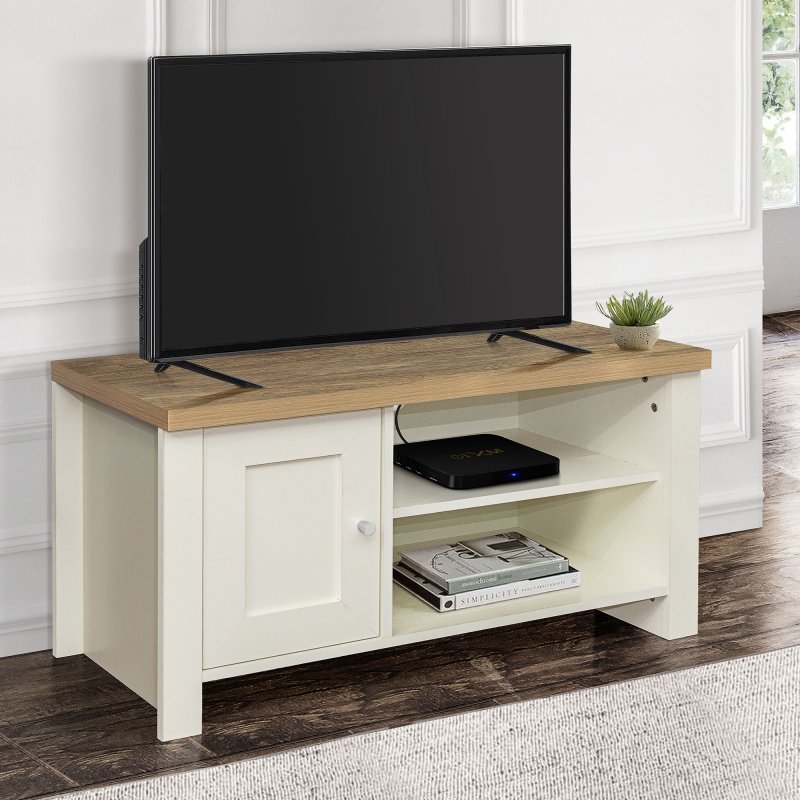 Harrow Small TV Unit Cream Aldiss of Norfolk