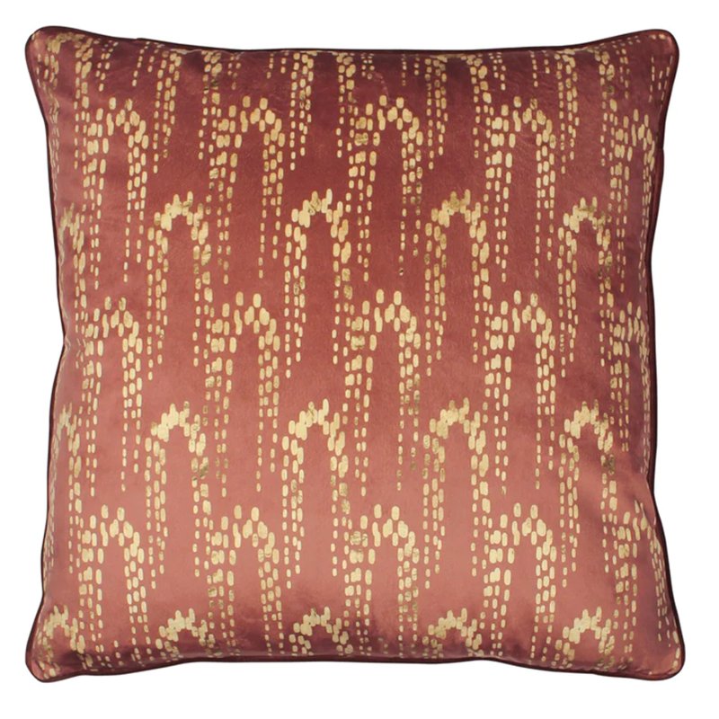 Wisteria Printed Velvet Cushion Sienna