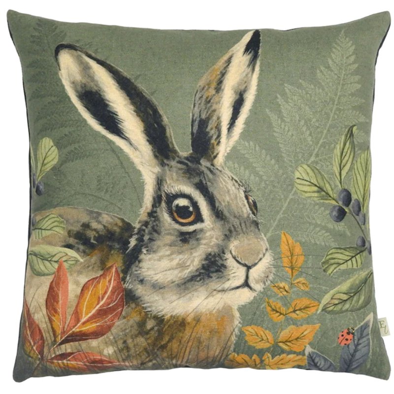 Forest Hare Cushion Grey