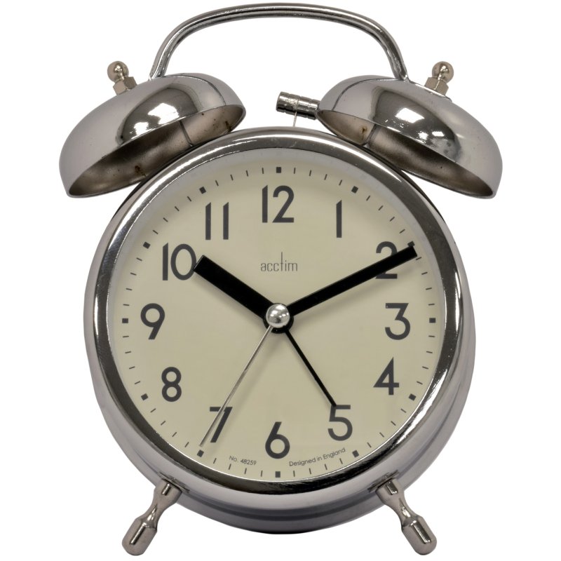 ACCTIM Acctim Hardwick Chrome Retro Double Bell Clock