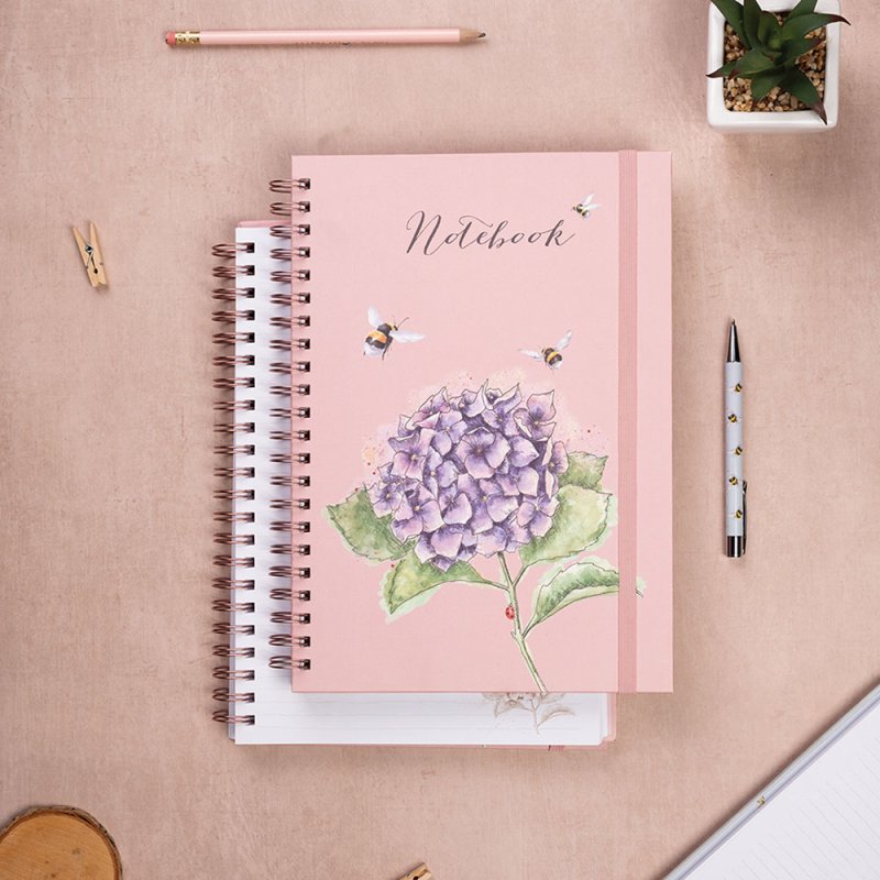 Wrendale Wrendale Hydrangea A4 Spiral Bound Notebook