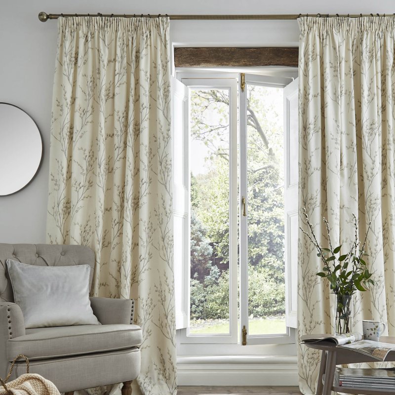 Laura Ashley Pussy Willow Dove Grey Curtains