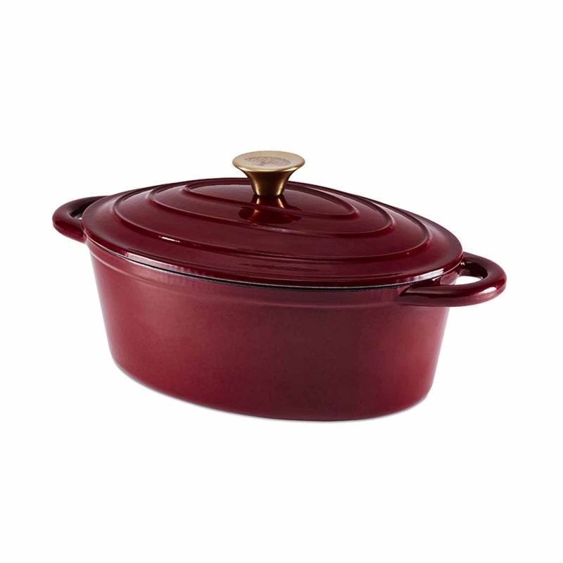 Barbary & Oak Foundry 29cm Oval Red Casserole