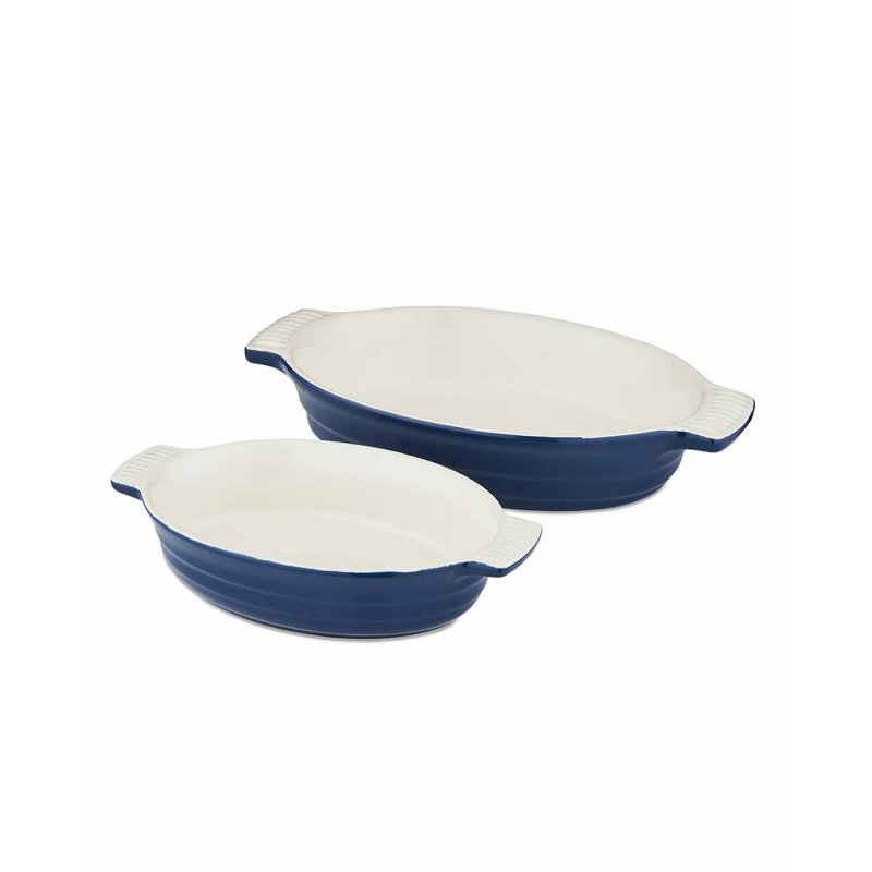 Barbary & Oak Foundry Oval Blue Oven Dish Set of 2