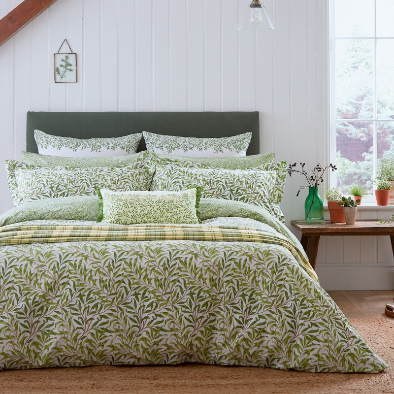 William Morris Willow Bough Leaf Green Duvet Cover Aldiss