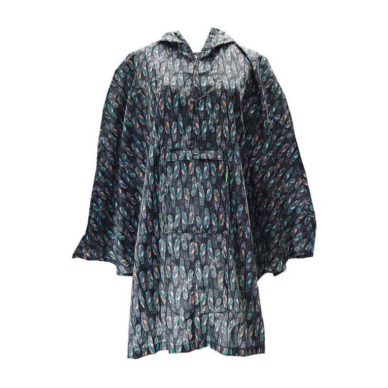 Eco Chic Eco Chic Black Feather Adult Poncho
