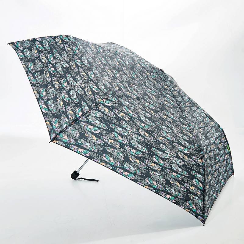 Eco Chic Eco Chic Black Feather Mini Umbrella