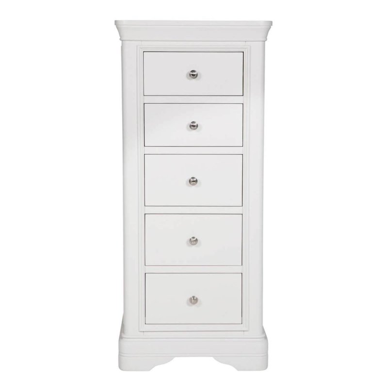 Aldiss Own Mabel Bone 5 Drawer Tall Chest