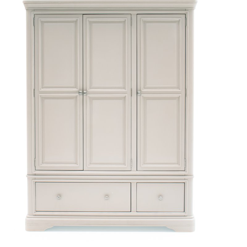 Mabel 3 Door 2 Drawer wardrobe in Bone