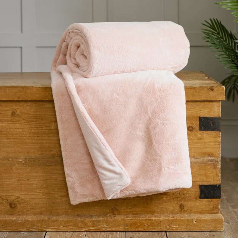 Aspen Blush Faux Fur Throw