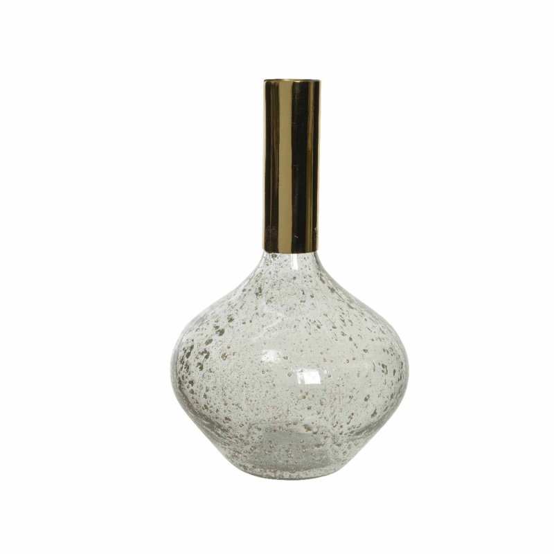 Kaemingk Gold & Glass Vase Small