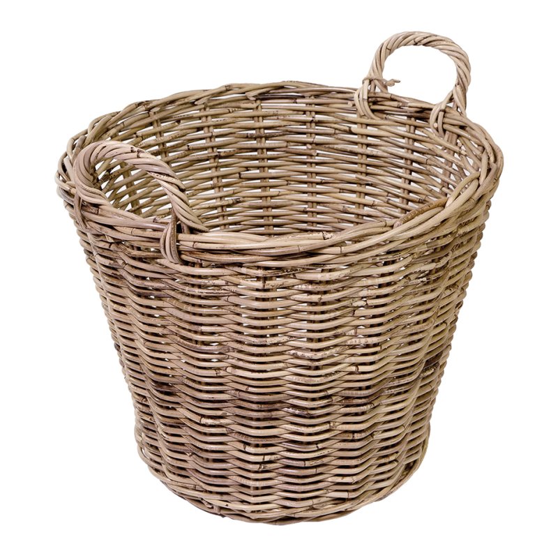 Stow Green Stow Green Grey Rattan Round Log Basket