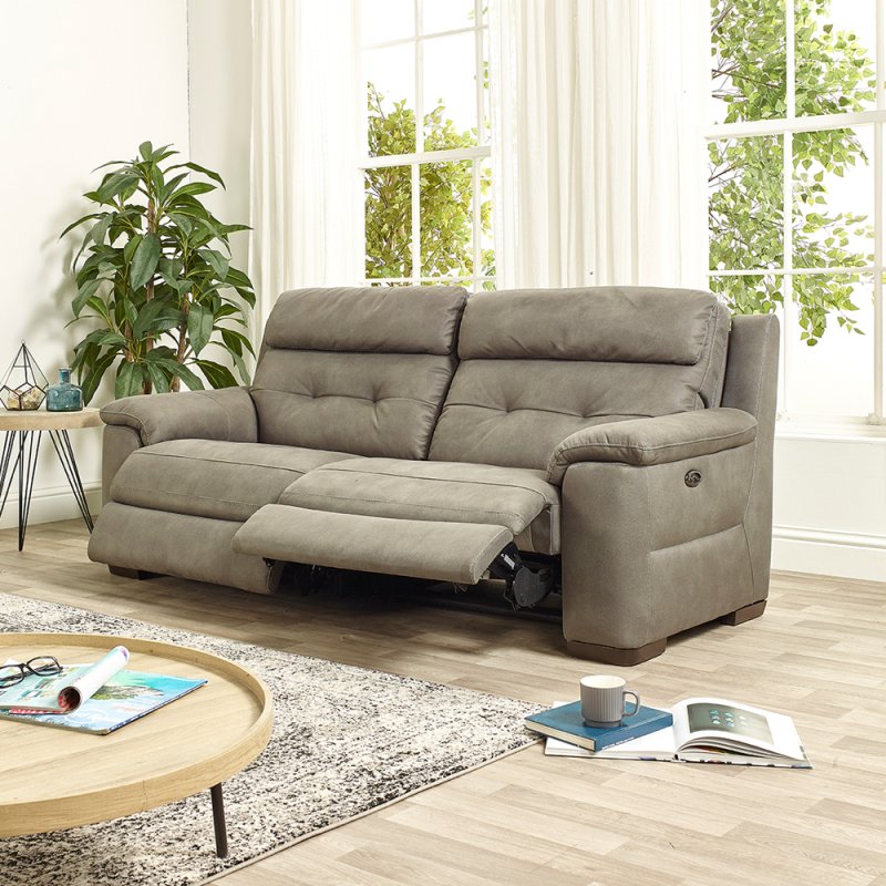 HTL Aries 3 Seater Recliner Sofa in Charcoal Grey