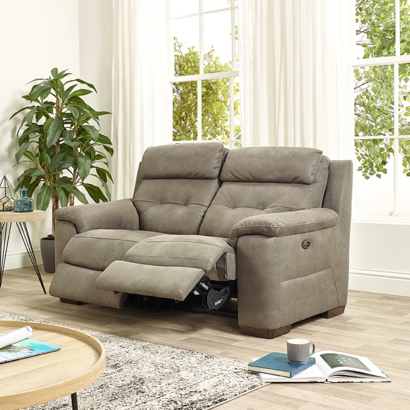 HTL Aries 2 Seater Recliner Sofa in Charcoal Grey
