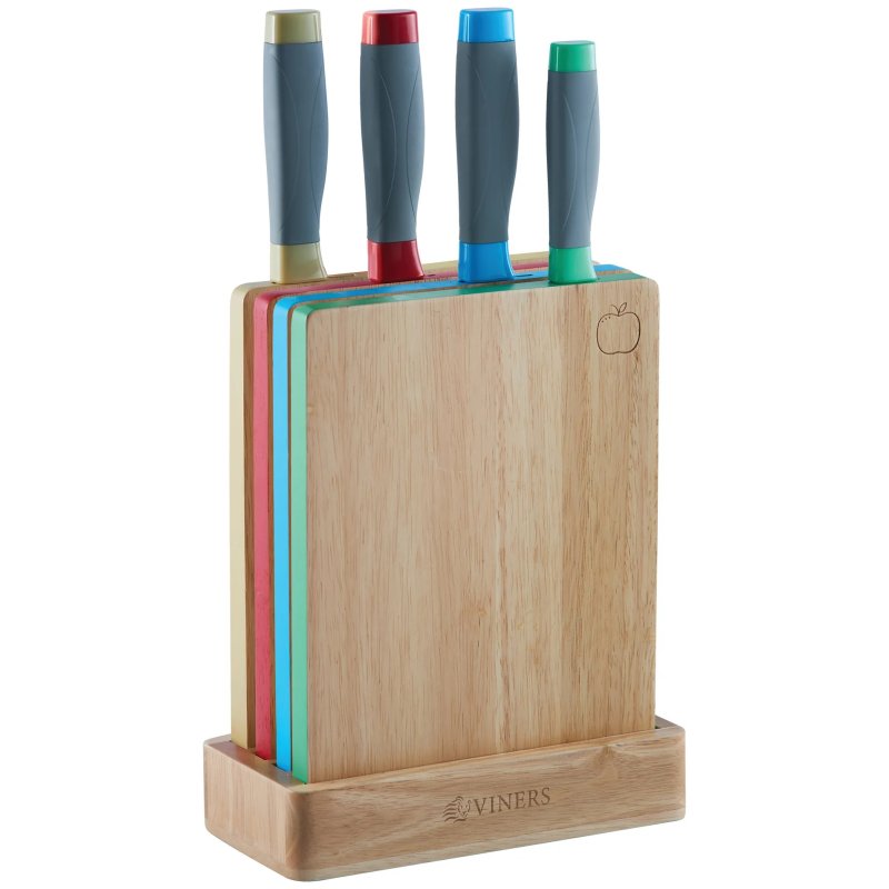 Viners Assure Colour Coded Knife Block Set Aldiss