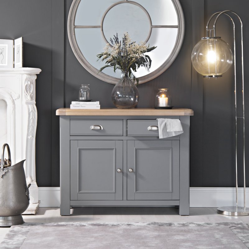 Solid oak grey sideboard discount