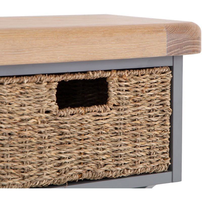 Chatsworth Oak Grey Large Hall Bench Top Aldiss of Norfolk