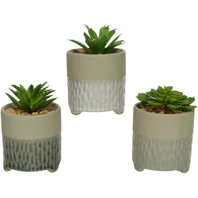 Kaemingk Plastic Potted Short Faux Succulent