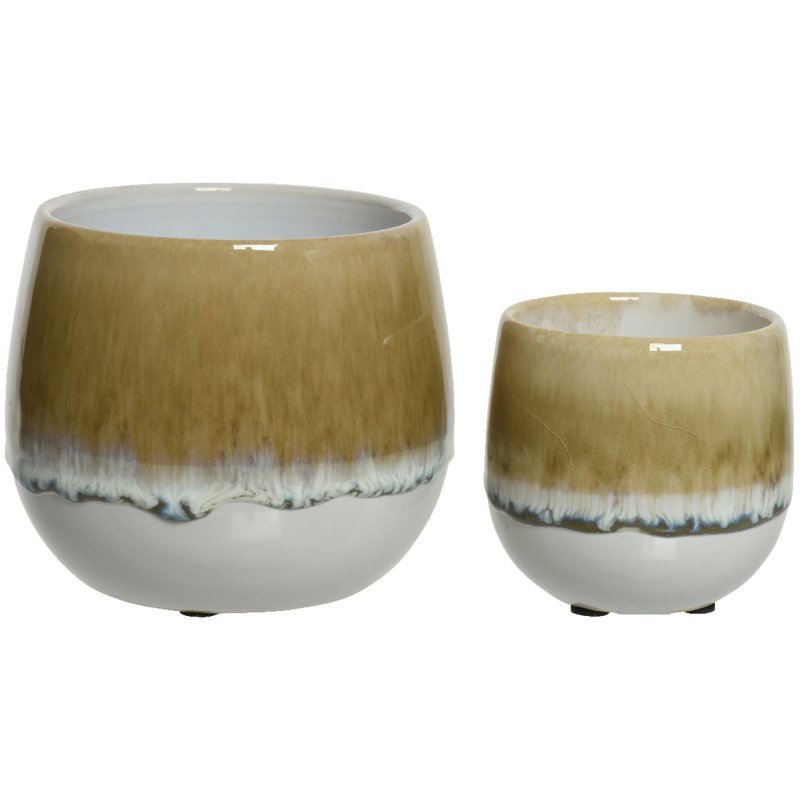 Kaemingk Set of 2 Stoneware Planters