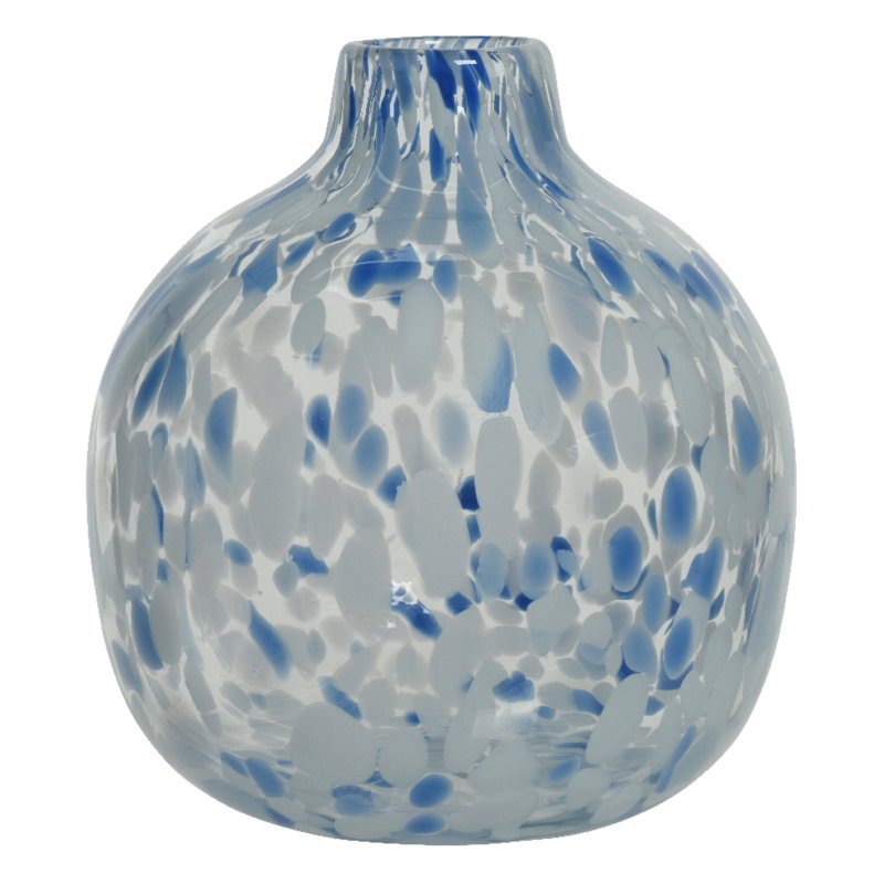 Kaemingk Blue Mottled glass vase