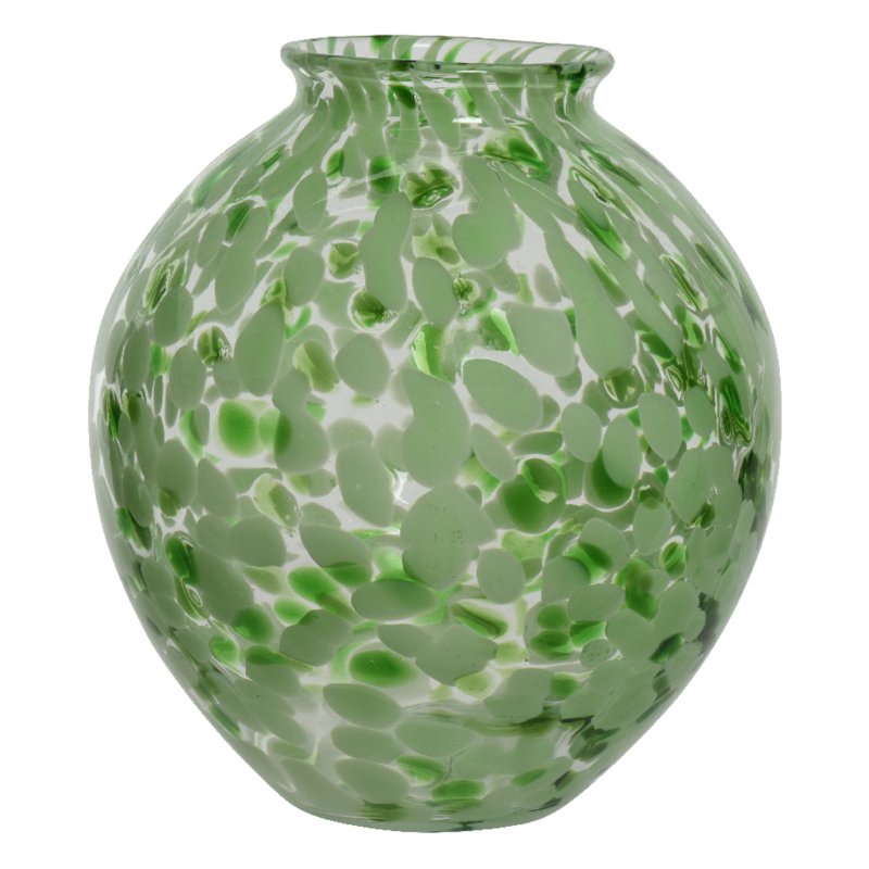 Kaemingk Green Mottled Glass Vase